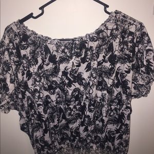 Black and white floral top